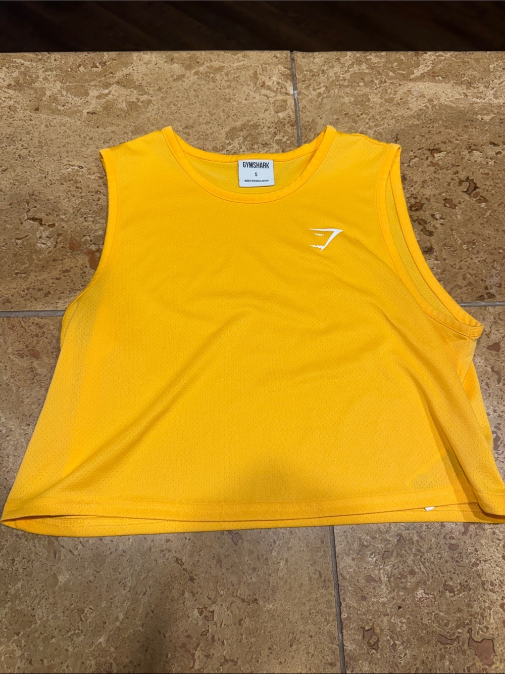 Gymshark Bright Yellow Muscle Crop Tank